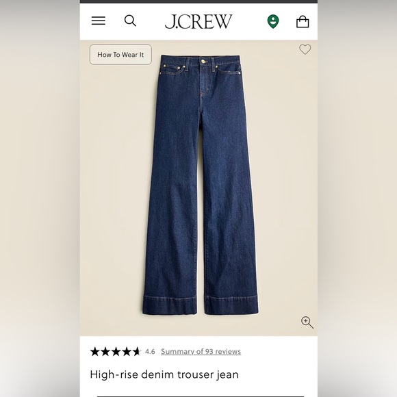 J. Crew High Rise Wide Leg Trouser Jean - Picture 2 of 4